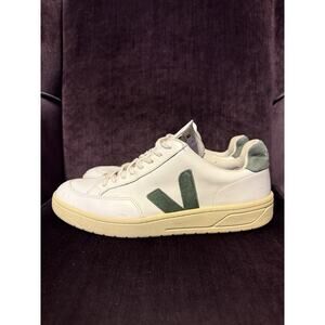 Veja V-12 Mens White Green Leather Suede V Logo Lace Up Sneakers Size 12 US
